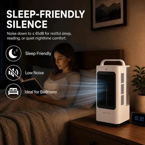 Miniatura 7 de Aires acondicionados portátiles, enfriador de aire evaporativo de 1700 ml con control remoto, mini aire acondicionado portátil oscilante de 120°
