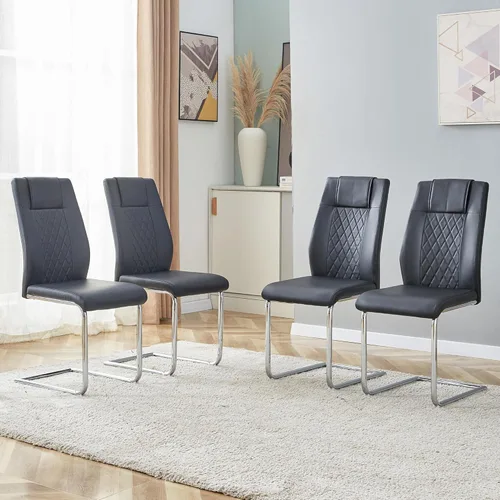 Miniatura 18 de Dining Chairs Set of 6,Kitchen Chairs with Leather Cushions,Modern Dining Chairs with Gold Metal Frame,Dinner Chairs for Kitchen & Dining Room and