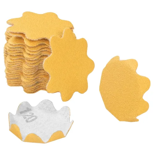 Miniatura 13 de Keystone Flex Edge Gold - Discos de lijado de gancho y bucle de 1 pulgada, papel de arena ondulado para lijadoras de cuencos y accesorios de lijado