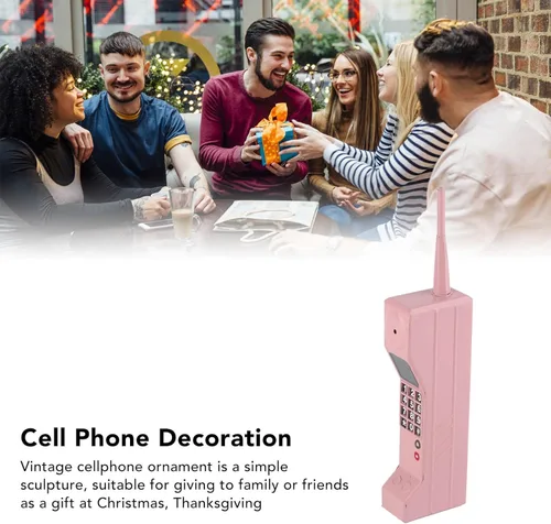 Miniatura 5 de Adorno retro de ladrillo para teléfono celular, modelo retro de teléfono celular, accesorios de fotografía vintage de hierro para escenarios