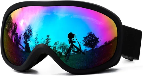 AVV OTG – Gafas de esquí para hombres y mujeres con lente de doble capa antivaho, UV400, gafas de nieve para snowboard, moto de nieve y patinaje