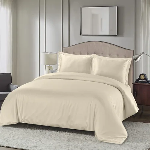 Miniatura 2 de Royal Hotel Bedding Funda de edredón suave y sedosa, viscosa hecha de mezcla de bambú y algodón, juego de funda de edredón de 3 piezas, Azul