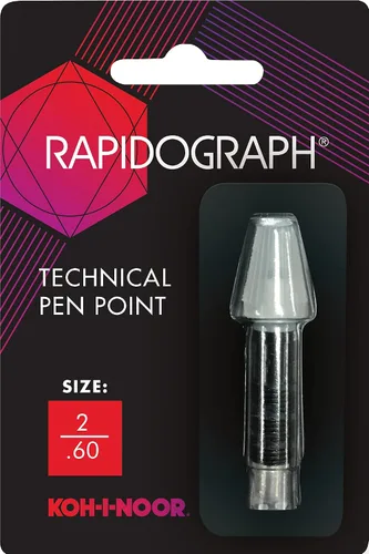 Miniatura 8 de Koh-I-Noor Rapidograph Punta de repuesto de acero inoxidable, 0.047 in, 1 cada uno (72D.4)