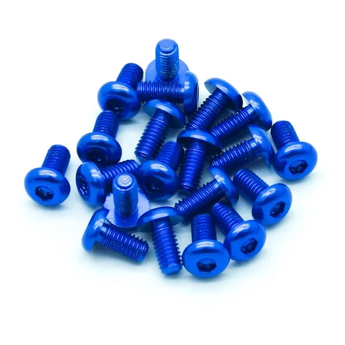 Miniatura 6 de 20pcs M3x6mm Tornillos de cabeza de botón 6063 Aluminio Hex Socket (Anodized Color Opciones) (negro)