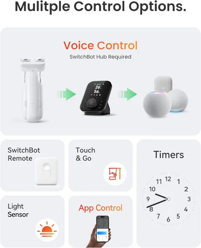 Miniatura 7 de SwitchBot Abridor de Cortinas Automático - Control Remoto Bluetooth Cortina Inteligente con Aplicación/Temporizador, Motor de Alto Rendimiento