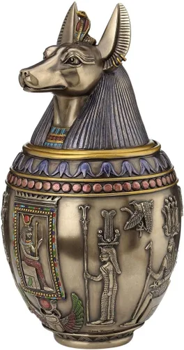 Miniatura 6 de Tarro canopic de urna conmemorativa de perro Anubis egipcio raro