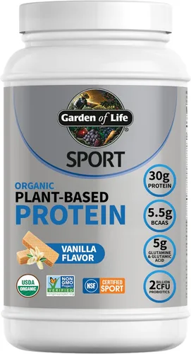 Garden Of Life Sport - Proteína orgánica de base vegetal – BCAA Amino ácido, proteína en polvo, 0658010119436, Lata, 1