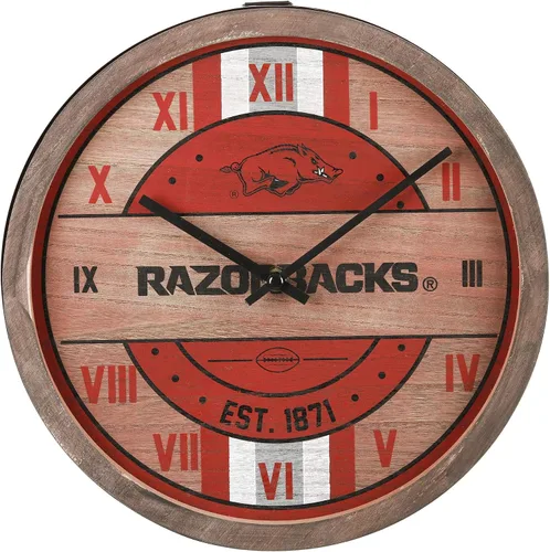 Miniatura 8 de FOCO NCAA Reloj de pared de barril de madera