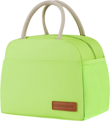 Miniatura 37 de douyadady Bolsa de almuerzo para mujeres/hombres, fiambrera mujeres/hombres (azul bebé+rayas blancas)
