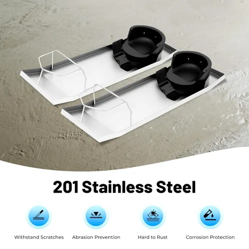 Miniatura 5 de Rodilleras de hormigón, 28 x 8 pulgadas, de acero inoxidable, par de deslizadores móviles, herramientas deslizantes de tablero de hormigón