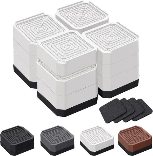 Miniatura 13 de ANNKUT Elevadores de cama y elevadores de muebles, bloques de elevación ajustables resistentes para sofás, escritorios y sillas, elevan 1.5