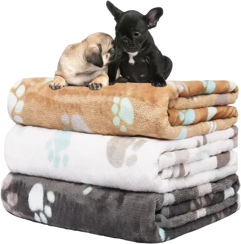 Miniatura 11 de Rezutan 1 paquete de 3 mantas para perros grandes, 41x31 pulgadas para mantas suaves y mullidas para mascotas y gatos de tamaño mediano, reversibles