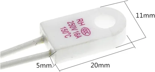 Miniatura 3 de 100PCS RH/Tf RH 135C RH 135 Celsius 13 5Degree RH135 15A 250V Temperature Fuse Thermal Links Over Temperature Protector(RH115 15A)