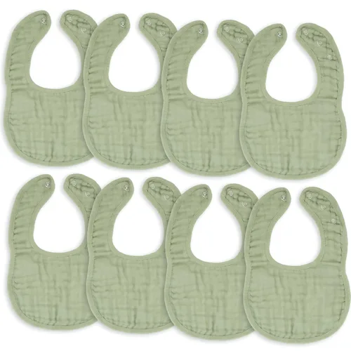 Comfy Cubs Baberos de muselina para bebés, paquete de 8, suaves y altamente absorbentes, baberos para alimentar, babear y dentición, broches Sage -