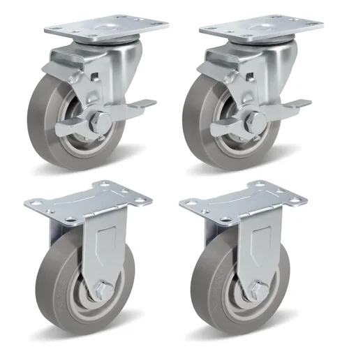 Miniatura 30 de Ruedas de Carretilla Ninoso, Juego de 4 Ruedas Industriales de Alta Resistencia de 4" con Capacidad de Carga de 1200 Libras, Ruedas para Carro