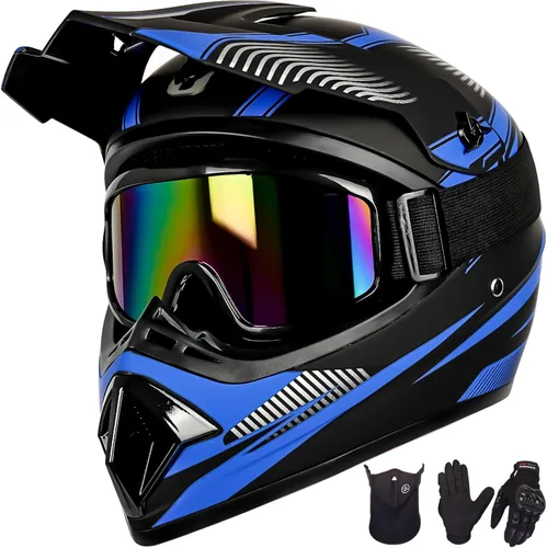 Miniatura 14 de Yesmotor - Casco de motocross para jóvenes, casco de motocicleta BMX, MX, cuatrimoto todoterreno, motocross, bicicleta de montaña, aprobado por