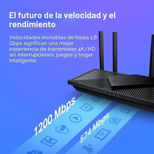 Miniatura 3 de TP-Link Router AX1800 WiFi 6 (Archer AX21) – Internet inalámbrico de banda dual, Gigabit, Easy Mesh, funciona con Alexa - Un Dispositivo Certificado