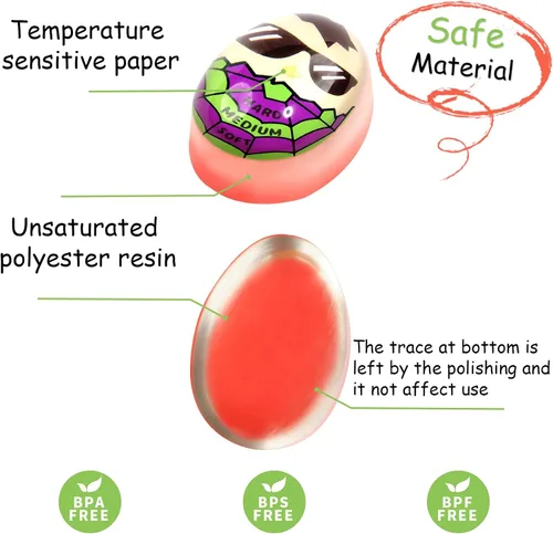 Miniatura 4 de Lasubst Temporizador de huevos que cambia de color para hervir huevos, morado y verde