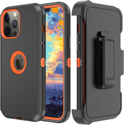 Miniatura 12 de Funda de teléfono para iPhone 13 Pro Max, resistente, resistente a prueba de golpes, funda protectora con clip para cinturón para Apple iPhone 13