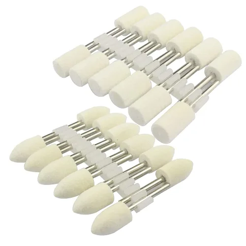 24 brocas de pulido de lana, kits de pulido de fieltro de lana con mandril de 1/8 pulgadas para herramientas rotativas Dremel (diámetro del punto de