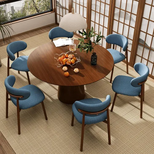 Miniatura 25 de Juego de 2 sillas de comedor para cocina, tapizadas, modernas, de cuero, original/beige