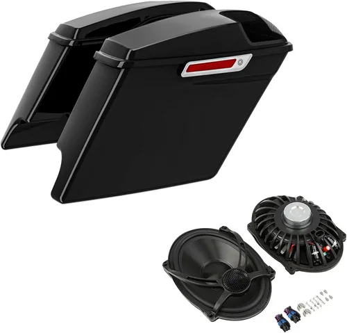 Miniatura 11 de TCMT Alforjas alargadas de 5 pulgadas con llave de cierre para Harley 2014-2024 Touring Road King Electra Street Glide Alforjas Estilo F