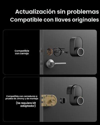 Miniatura 2 de Smart Lock Ultra con teclado, cerradura de puerta de huellas dactilares, control remoto de aplicación, cerrojo de teclado WiFi integrado, desbloqueo
