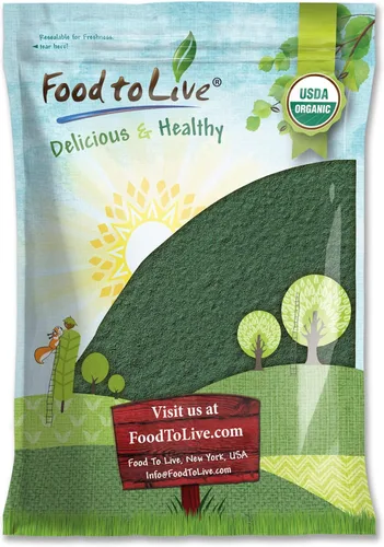 Miniatura 10 de Food to Live - Polvo orgánico de clorella, 2 libras, sin OMG, Kosher, algas verdes crudas, superalimento vegano, a granel, proteína verde vegana