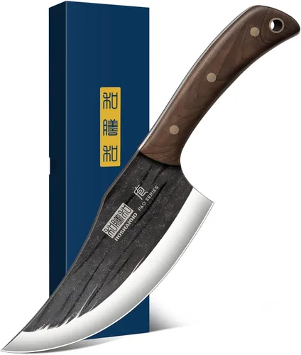 HOSHANHO - Cuchillo vikingo de 6 pulgadas, cuchillo de chef de cocina japonés de acero de alto carbono, cuchillo de carnicero forjado a mano para