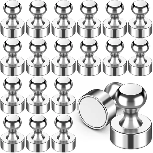 Miniatura 11 de 24 imanes de nevera, imanes para refrigerador, pequeños imanes fuertes, imanes de pizarra blanca para refrigerador, pasadores magnéticos para Negro