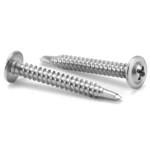 Tornillos de chapa metálica #8 de 1-1/2 pulgadas, 100 tornillos de acero inoxidable 410 tornillos autorroscantes rápidos de cabeza de armadura de