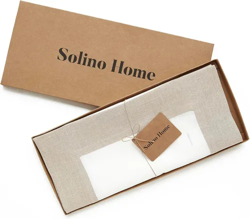 Miniatura 5 de Solino Home - Camino de mesa Contempo de 100 % lino puro, 14 x 72 pulgadas, color natural