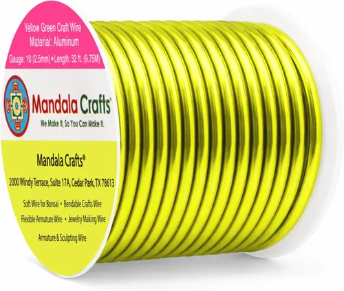 Miniatura 59 de Mandala Crafts - Alambre de aluminio anodizado de 8 calibre para hacer joyas - 9.75 m de alambre flexible negro colorido - Flexible para bonsái