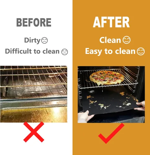 Miniatura 4 de Revestimientos para horno para la parte inferior del horno, paquete de 2 tapetes grandes gruesos resistentes 100% antiadherentes reutilizables