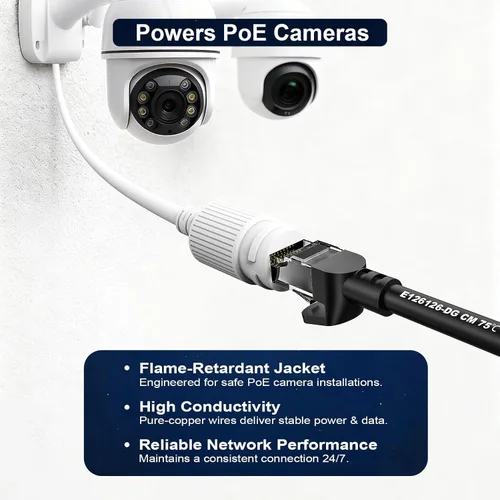 Miniatura 3 de Jadaol Cables de Parche Ethernet Cat6 de 5 pies, paquete de 5 unidades, cable de parche de cobre puro RJ45 Cat6a de 10 Gbps 24 AWG, compatible