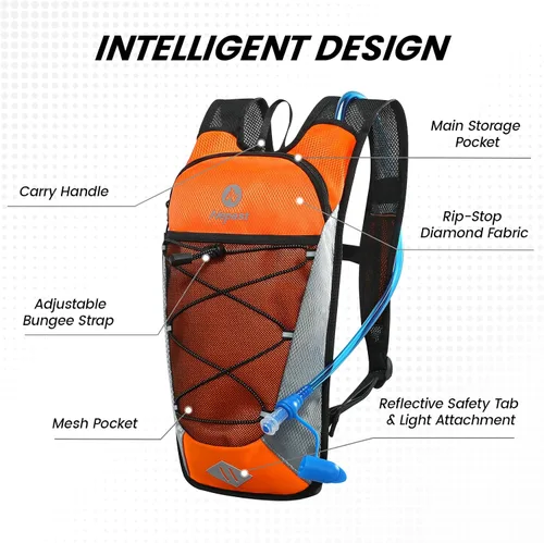 Miniatura 2 de Nepest Mochila de hidratación con bolsa de agua de 2 L para ciclismo, mochila de agua para senderismo, correr, mochila de hidratación ligera 2L