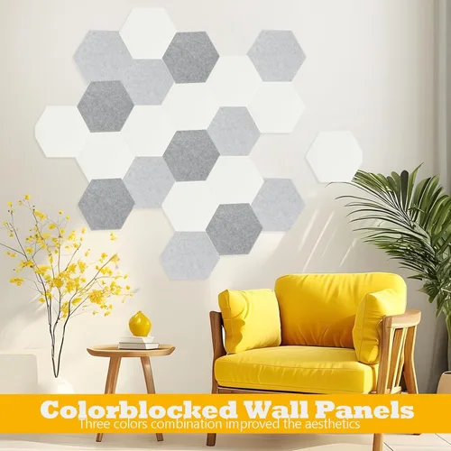 Miniatura 2 de Paneles acústicos, Magrowill, paquete de 12 paneles de pared insonorizados, paneles acústicos de alta densidad absorbentes de sonido