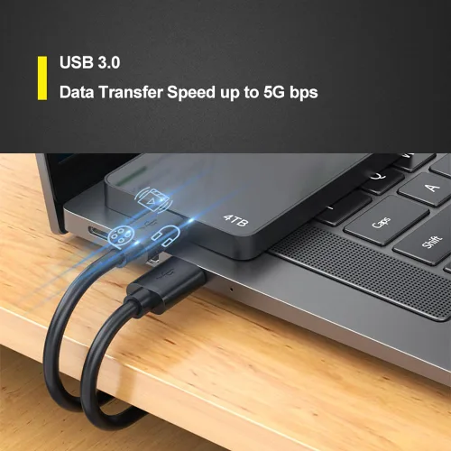 Miniatura 4 de Cable USB A a A: cable USB 3.0 de alta resistencia de 7 pies USB A a USB A macho a macho de doble extremo USB a USB compatible con cajas de disco