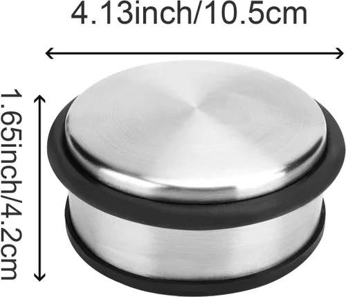 Miniatura 2 de ZOENHOU 3 topes de puerta de 4.1 x 1.85 pulgadas, resistentes de 2.76 libras, sin taladro, topes de puerta redondos de acero inoxidable de alta