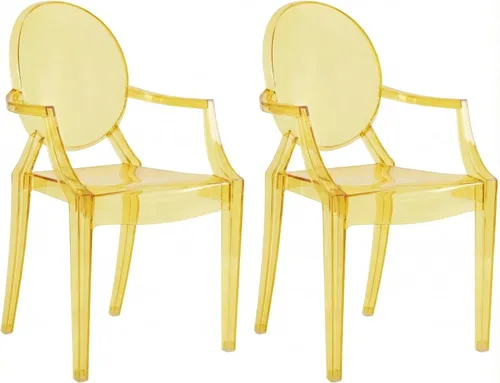 Miniatura 12 de JOON Paquete de 2 sillas fantasma para niños con reposabrazos transparentes, 25 x 13 x 14.5 pulgadas, material de policarbonato, altura del asiento
