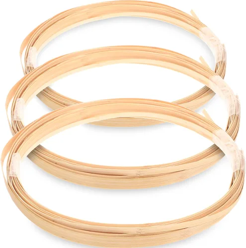 Miniatura 10 de EXCEART Tiras 3 rollos de caña plana ancha fina caña de bambú natural Bobina plana para cesta de tejer suministros de caña de ratán correas DIY Verde