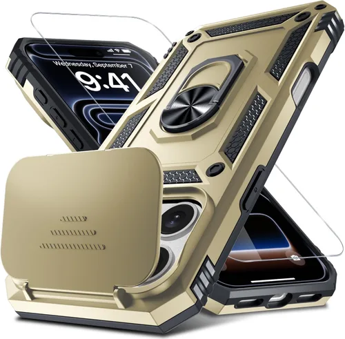 Miniatura 154 de Janmitta - Funda para iPhone 14 Pro con cubierta deslizante para lente de cámara incorporada + protector de pantalla, funda de cuerpo completo