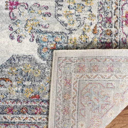 Miniatura 9 de SAFAVIEH Evoke Collection EVK250A - Alfombra de pasillo, 2 pies 2 pulgadas x 7 pies, color crema y fucsia, diseño oriental Shabby chic, no desprende