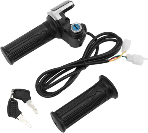KIMISS Acelerador eléctrico para bicicleta, agarre de acelerador eléctrico, 48 V, acelerador eléctrico de bicicleta con indicador LED, juego de