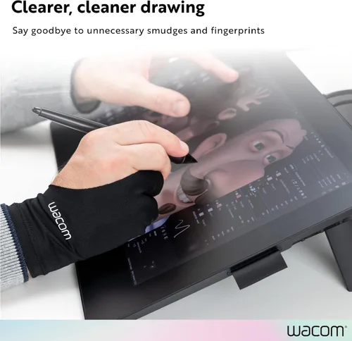 Miniatura 5 de Wacom Guante de dibujo, guante de artista de dos dedos para tableta de dibujo, pantalla de bolígrafo, 90% material reciclado, ecológico, talla única