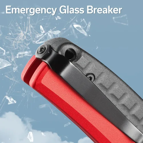 Miniatura 2 de CIVIVI Sentinel Strike - Cuchillo de bolsillo con rompecristales, cuchillo plegable utilitario para EDC al aire libre, hoja Tanto inversa de 3.7 Rojo