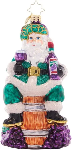 Miniatura 17 de Adorno de árbol de Navidad decorativo de vidrio hecho a mano europeo de Christopher Radko, Ardisia Crenata Claus