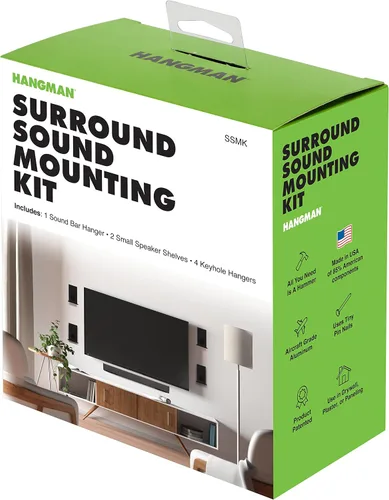 Hangman Kit de montaje de sonido envolvente sin perno prisionero Sin taladro Barra de sonido Percha Estante de altavoz para paneles de yeso SSMK