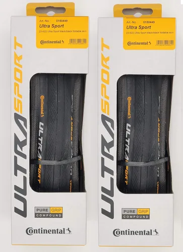 Continental Ultra Sport III - Black/Brown - Road Bike Tire | Versatile Road Tire with Modern Tread Design - E25 Ebike Rated - PureGrip, 2 Pack