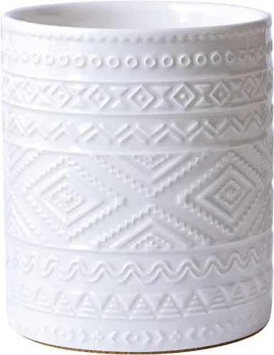 Miniatura 2 de Yundu Porcelana marrón mármol utensilio Crock, Utensilios de cocina para encimera, 7 ″ Tamaño grande para almacenamiento,Tabla de protección